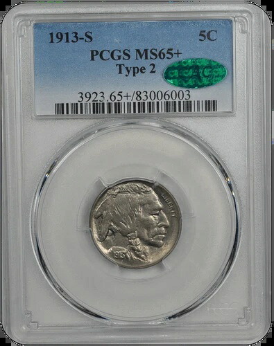 1913-S タイプ2 バッファロー PCGS CAC MS 65+