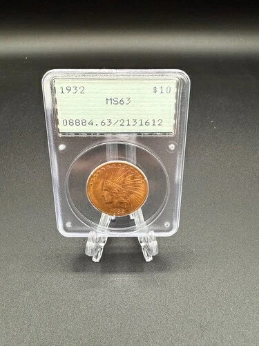 1932年 10ドル アメリカ製 インディアンヘッド ゴールドイーグル PCGS MS63 ラトラーホルダー