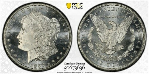 1897-S モルガン銀貨 $1 PCGS ミントステート 66 MS 66 プルーフライク プルーフライク PL
