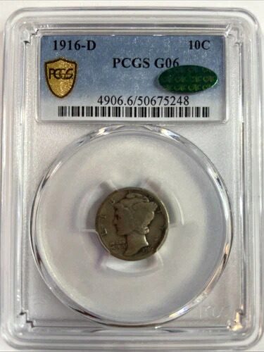 1916-D マーキュリーダイム PCGS G06 CAC