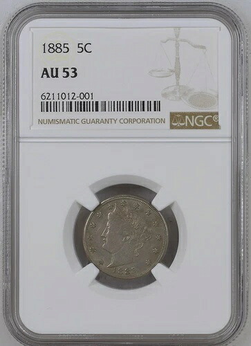 1885 NGC AU53 ? Vニッケルの王様 ? リバティニッケル 希少 5C