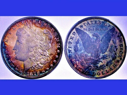 1879年 モルガン・ダラー Ms64PL DCAM VAM 1C POP117/40 クロマティック デュアルトーン ジェム PCGS PQ