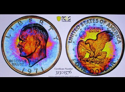 1971年 S アイゼンハワー PR67DCAM シルバー クロマティック デュアルトーン アーティスティック ジェム PCGS/GS PQ+