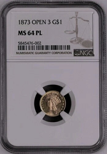 1873 NGC MS64PL $4,500 PCGS P.G. ? 挿入物にプルーフライク ? 金貨 BLAZING $1