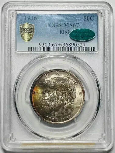 1936 P クラシック記念品 イリノイ州エルジン PCGS MS-67+ Plus CAC 非常にオリジナル!