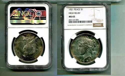 1921年 ピース シルバー ドル NGC MS65 5472T