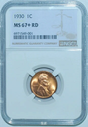 1930年 P NGC MS67+RD レッドリンカーンウィートセントが最高級品として登録