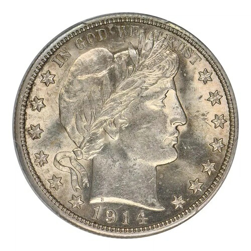 1914年 バーバー ハーフダラー PCGS MS-61