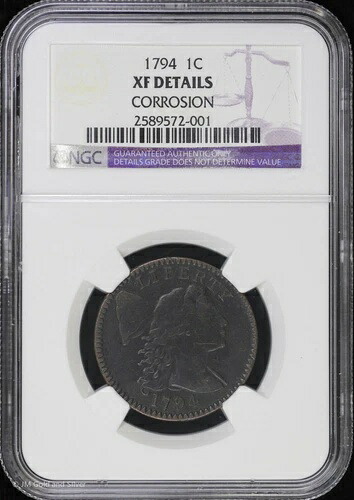 1794年 1C リバティキャップ ラージセント NGC XF 詳細 | EF