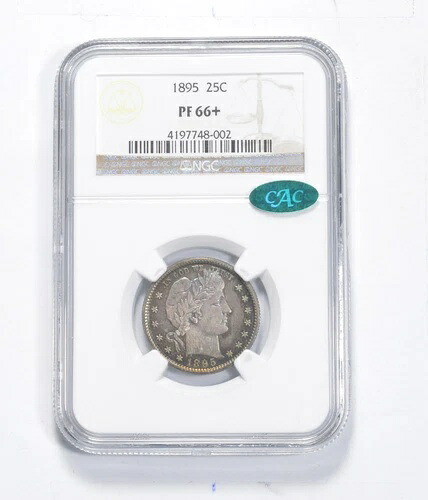 PF66+ 1895年 バーバークォーター - CAC - グレーディング済み NGC *0143
