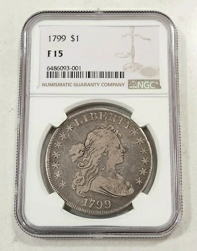 1799年 ドレープ胸像 銀貨 1ドル ~ NGC VF15