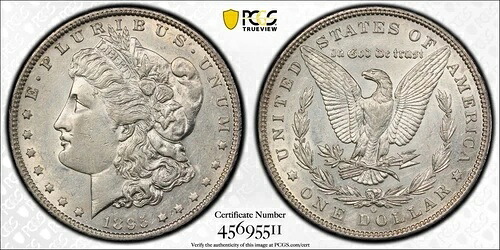 1895年 O モルガン銀貨 $1 PCGS AU 53