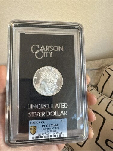 1880/79 CC リバース 1878 カーソンシティ モルガン シルバー ダラー GSA $1 PCGS MS 64+