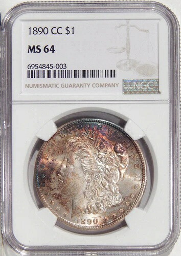 1890-CC $1 NGC MS 64 ~ PQ ニアジェム カーソンシティ シルバー モルガン ドル