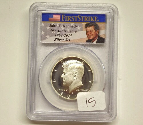 2014-S 50セント ケネディ銀貨 ハーフダラー PCGS MS70 DMPL エンハンスド 50周年記念