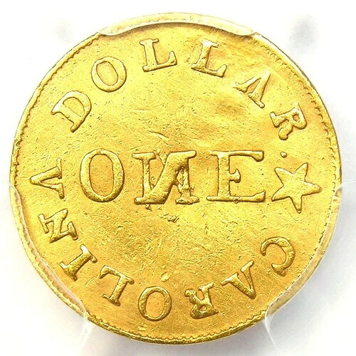1837-42年 C. ベヒトラー カロライナ金貨 G$1 28G - PCGS AU認定 詳細