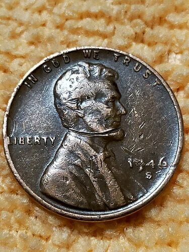1946-S 米国リンカーン ペニー、複数のダイとプランシェット ミント エラーあり、DDO/R。