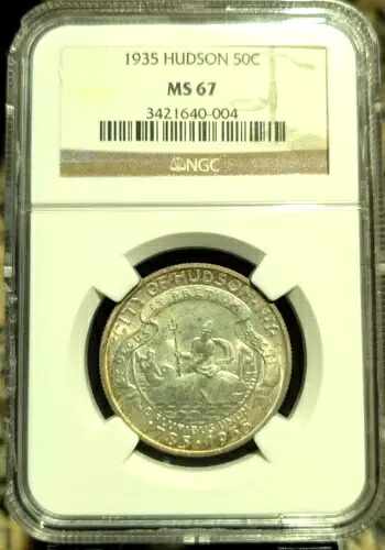 1935年 50セント ハドソン NGC MS 67 初期記念ハーフドル