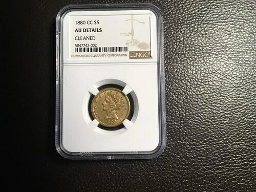 1880-CC 5.00 リバティ金貨 NGC AU 詳細クリーニング済み 希少 日付 774,840円