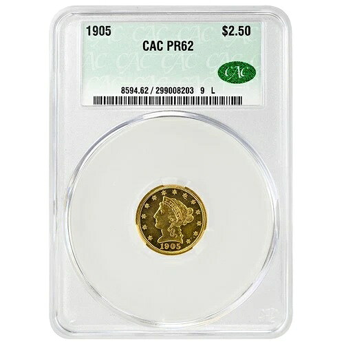 1905年 $2.50 リバティヘッド CACG PR62 レアコイン