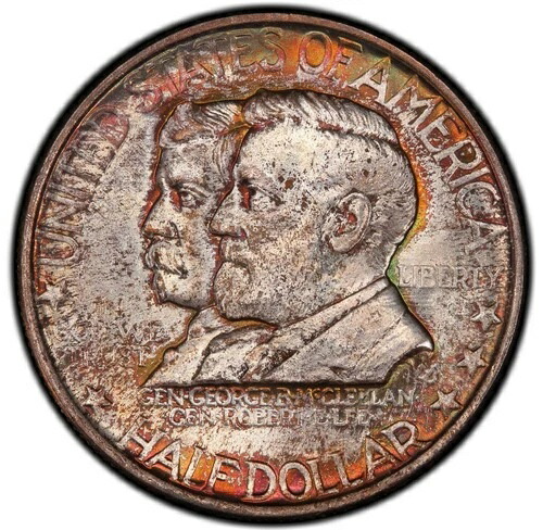 1937年 アンティータム 50セント記念金貨 - PCGS MS67 CAC - 素晴らしい色！素晴らしい！