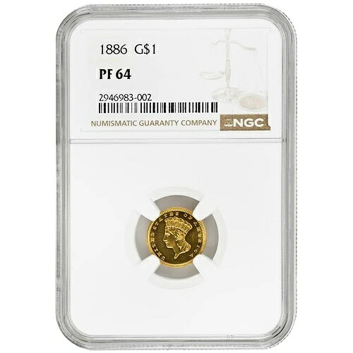 1886年 G$1金貨、NGC PF64 希少コイン
