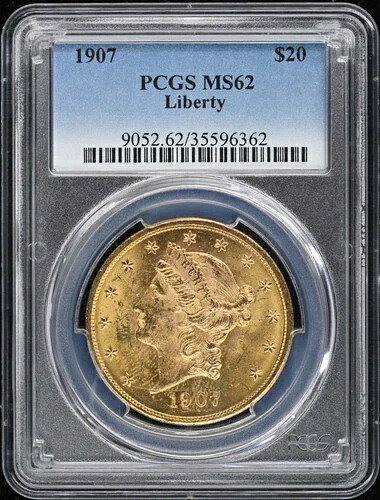 1907年 20ドル リバティ リバティヘッド ダブルイーグル PCGS MS62