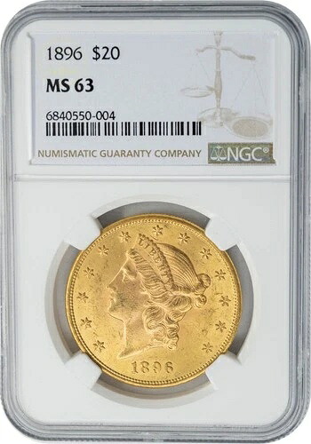 1896年 20ドル金貨 リバティ MS63 NGC 950425-11