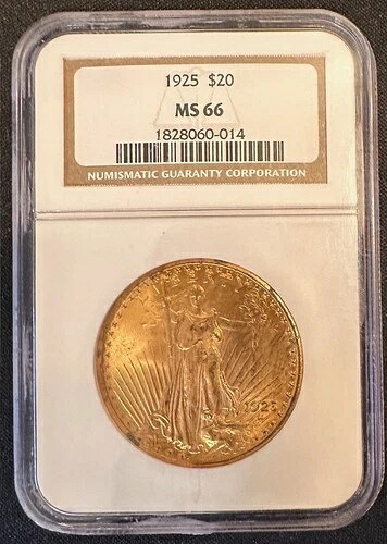 1925年 $20セントゴーデンズ ゴールド ダブルイーグル NGC MS66 1933年以前 ゴールド-