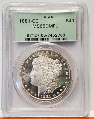 1881年 CC モーガンシルバー ドル PCGS Ms65 Dmpl OGH レア 国内コイン カーソンシティ ネバダ -