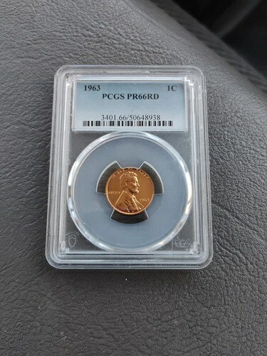1963年 リンカーンメモリアルセントプルーフ同様 マークグレード PCG8 PR 66 RD-