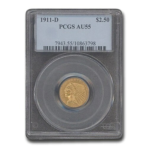 1911-D 2.50ドル インディアンゴールドクォーターイーグル AU-55 PCGS (Strong D)