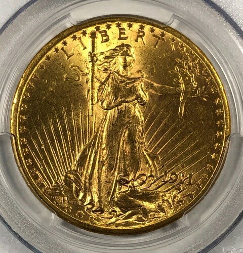 1911-S 20ドル セント・ゴーデンズ金貨。PCGS MS63。