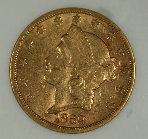 1869-S 20ドル リバティヘッド ダブルイーグル。タイプ2、NGC XF45。