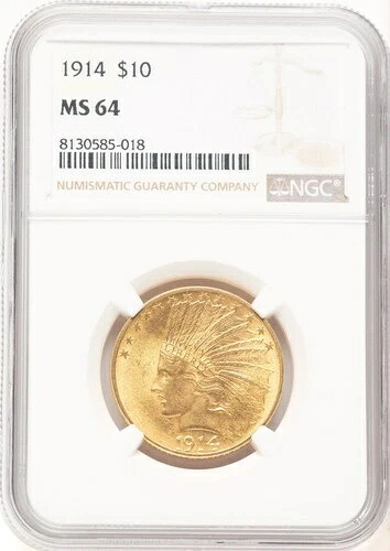 1914年 10ドル インディアンイーグル NGC MS64 (571809012)