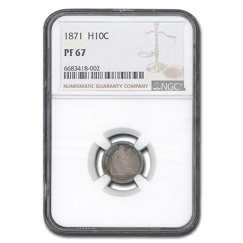 1871年 リバティシーティング ハーフダイム PF-67 NGC-