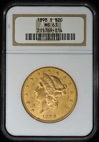 1898年-S リバティ ダブルイーグル タイプ3 $20 NGC MS63-｜WORLD RESOURCE【QUEEN店】