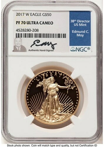 2017-W プルーフ ゴールド イーグル 1オンス NGC PF70 エド・モイ (522200075)｜WORLD RESOURCE【QUEEN店】