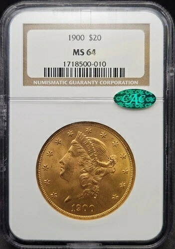 1900 年 $20 リバティヘッド ゴールド ダブル イーグル NGC 64 CAC、プレミアム コイン!｜WORLD RESOURCE【QUEEN店】