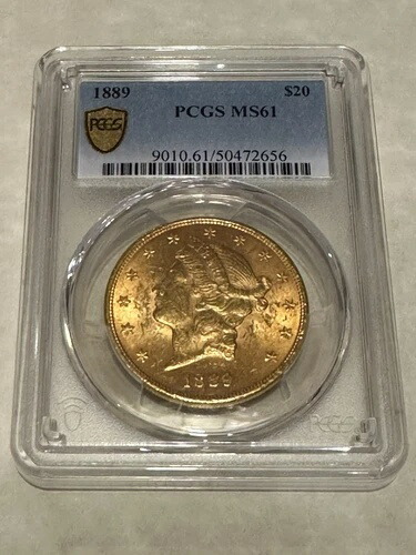 1889 MS61 PCGS リバティダブルイーグル 20ドル金貨 非常に美しい光沢のある希少なPミント｜WORLD RESOURCE【QUEEN店】