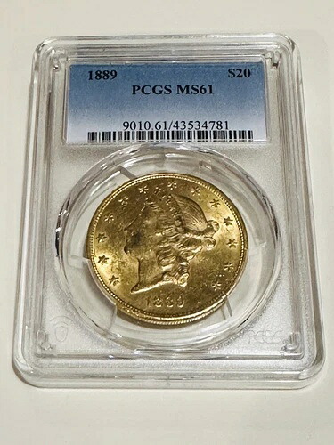 1889 MS61 PCGS リバティダブルイーグル 20ドル金貨 光沢のある非常に美しい希少なPミント｜WORLD RESOURCE【QUEEN店】