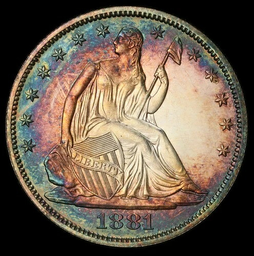 1881年 50c???PCGS PR-65CAM??CAC 自由の女神座像プルーフ 1/2ドル ゴージャスな逸品+!!-