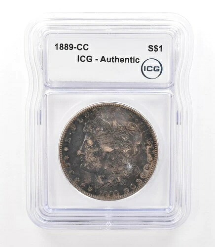 1889-CC モルガン銀貨 本物 ICG 美品 *3137