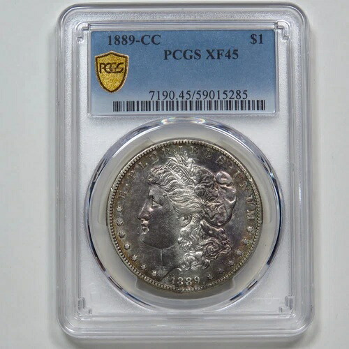 1889-CC モルガン銀貨 - PCGS XF45 - タブトーン