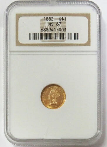 1882年 ゴールド USA プリンセスヘッド $1 ドル NGC造幣局 ステート 67-