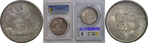 1875年-CC $1トレードドル PCGS MS-63-
