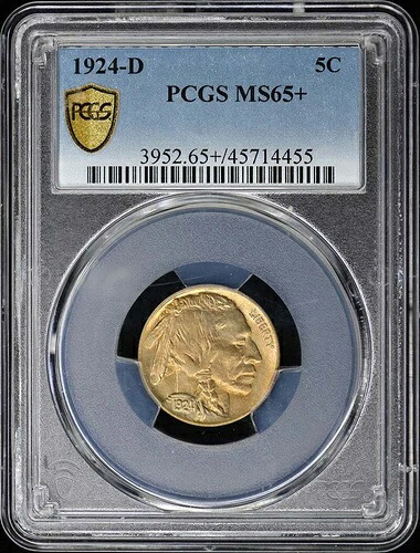 1924年-D 5Cバッファローニッケル PCGS MS65+-