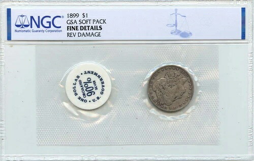 1899年 1ドル モルガン・ダラー GSA ソフトパック NGC ファインディテール 773,080円
