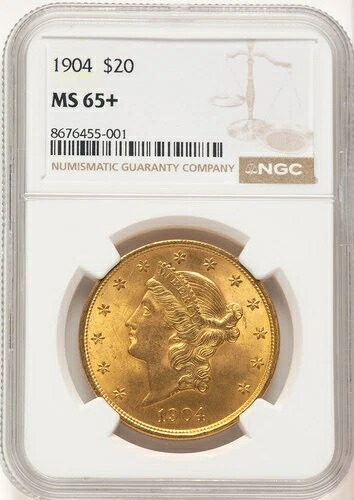 1904年 20ドル リバティ リバティ ダブルイーグル NGC MS65+ (572520035)