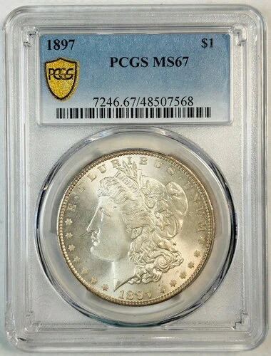 1897年 P モルガン銀貨 PCGS MS-67